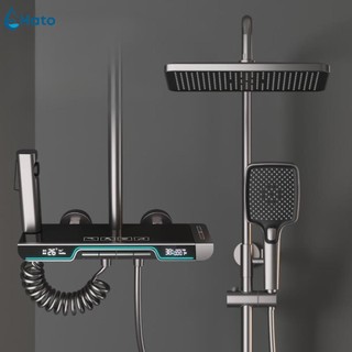 Sen cây tắm đứng phím đàn hato củ sen lõi đồng hiển thị nhiệt độ, vòi sen tắm đứng mạ nano chống bám cặn canxi