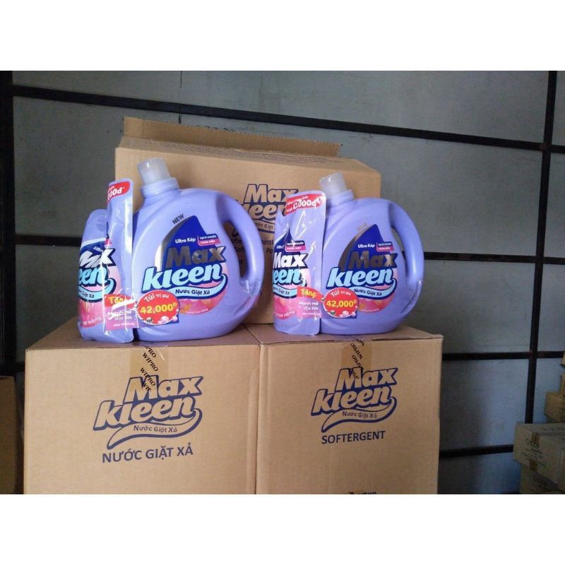 Gía  rẻ  NƯỚC GIẶT XẢ MAXKLEEN 2,4kg tặng kèm túi 600g Hàng mới về