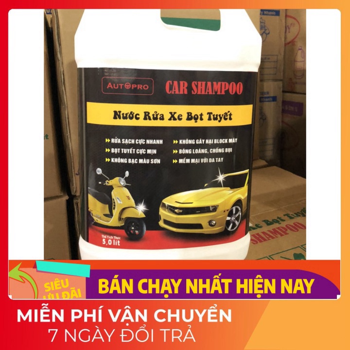 Mới nhất - Xả kho Nước rửa xe bọt tuyết chuyên dụng Car Shampoo 5L cho ô tô xe máy shopxesang - Hàng chu