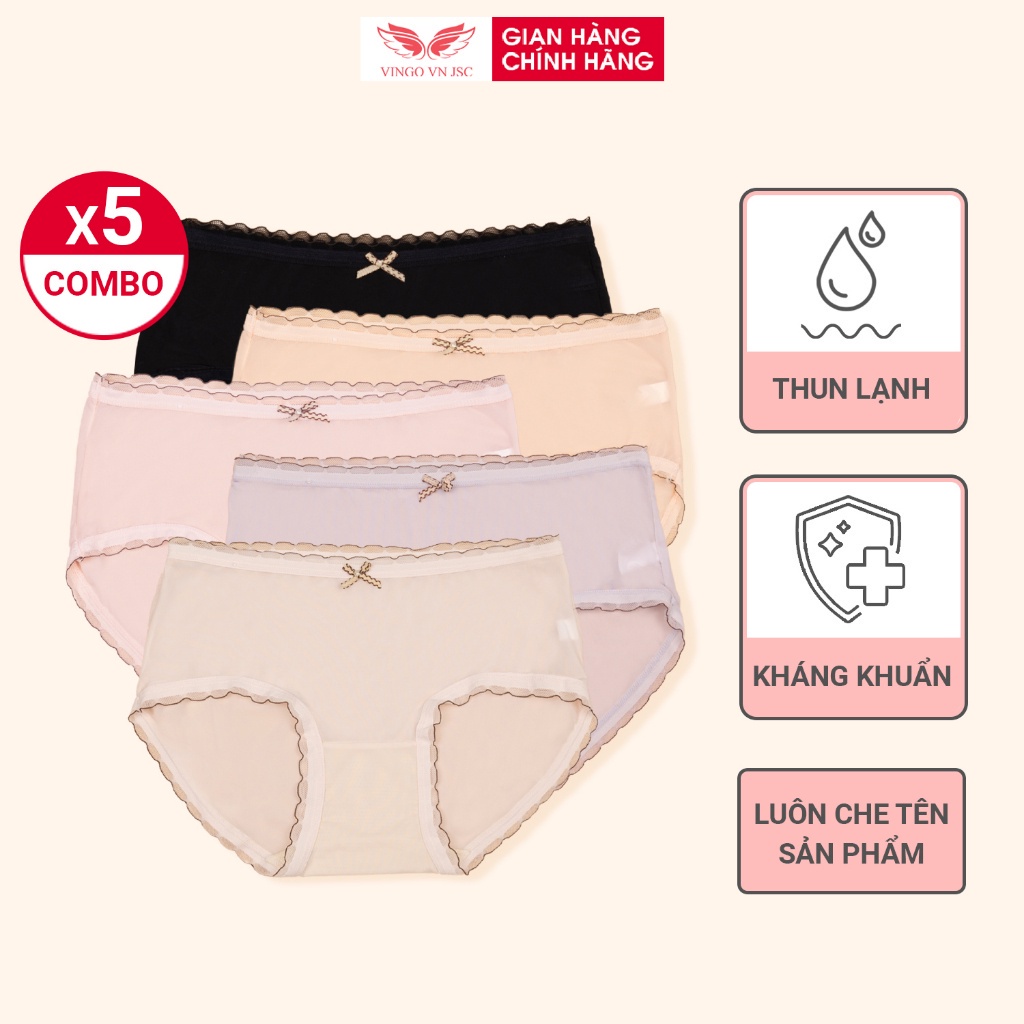 Combo 5 quần lót nữ thun lạnh cạp vừa VINGO CB70 VNGO