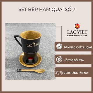 Bếp đun cafe ly cà phê quai số 7 tách hâm trà bát tràng