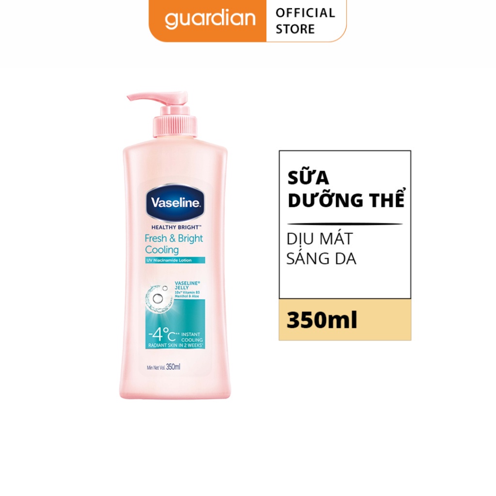 Sữa Dưỡng Thể Dịu Mát Hỗ Trợ Sáng Da Vaseline Fresh & Bright Cooling 350Ml