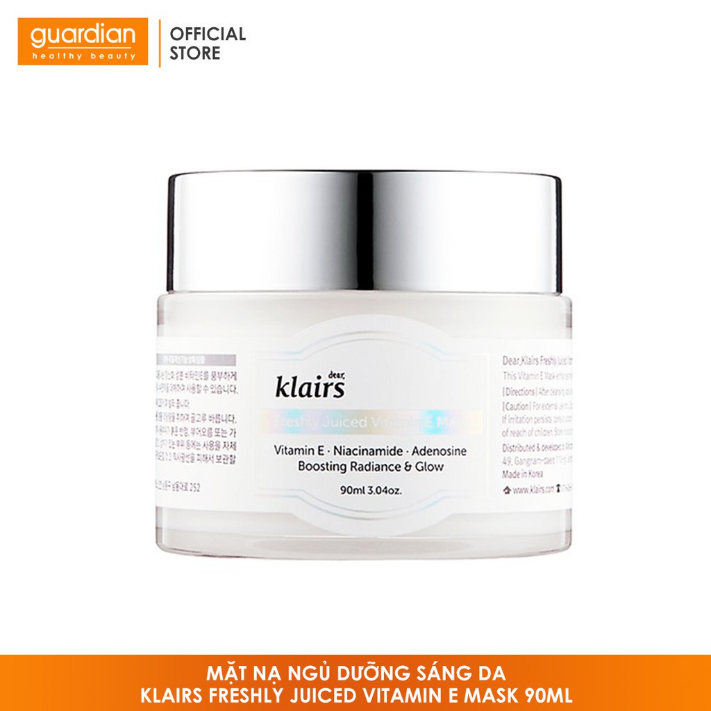 Mặt Nạ Ngủ Dưỡng Ẩm & Làm Sáng Da Freshly Juiced Vitamin E Mask Dear Klairs 90ml