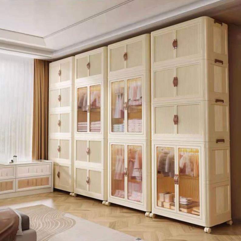 Tủ quần áo gấp gọn cho bé, tủ nhựa có bánh xe 360, cửa nhựa trong suốt khóa nam châm hàng cao cấp dày dặn dễ tháo lắp