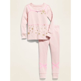 Set đồ bộ dài old navy bé gái - hồng sao vàng db74