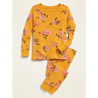 Set đồ bộ dài old navy bé gái - vàng hoa hồng db74