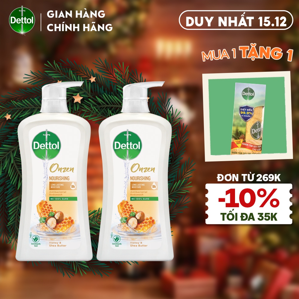 Bộ 2 sữa tắm kháng khuẩn dưỡng da Dettol 950g/Chai