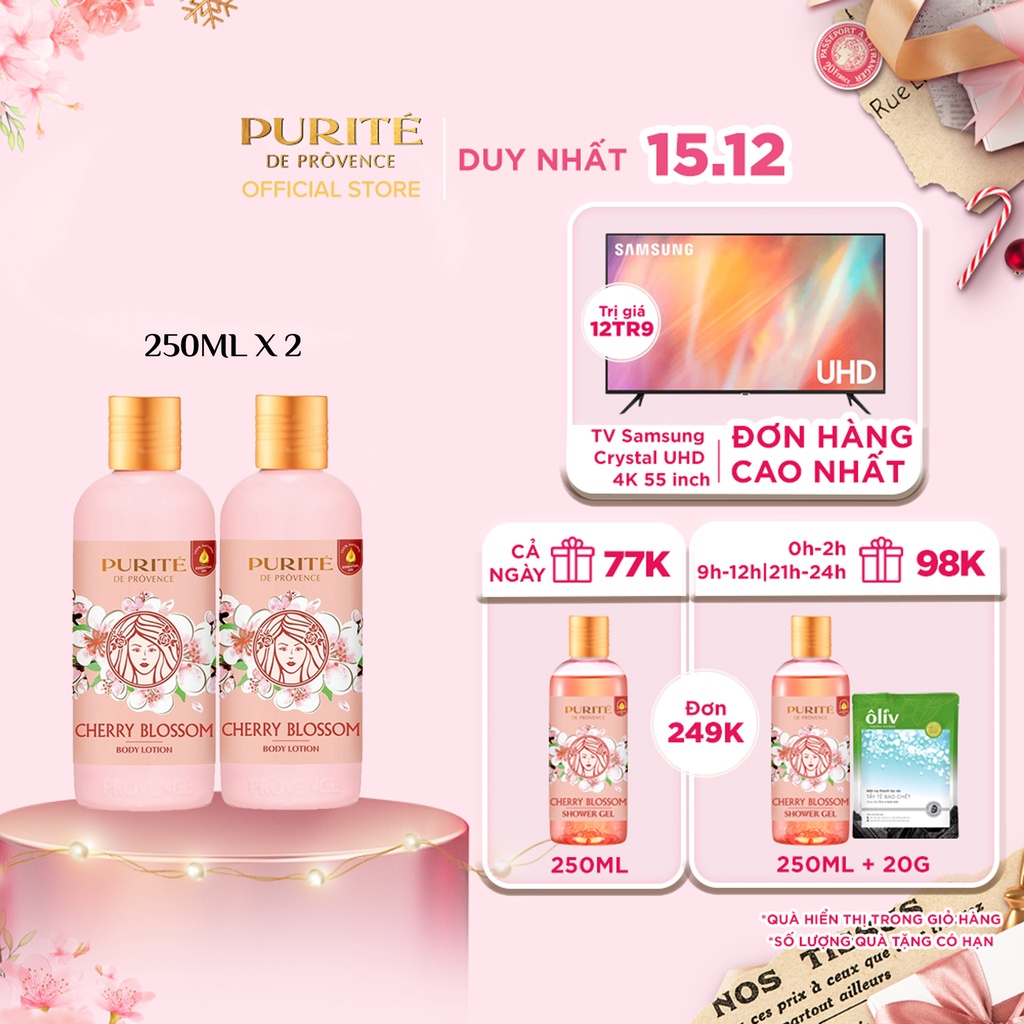 Combo 2 Sữa dưỡng thể Purité Hoa Anh Đào 250ml