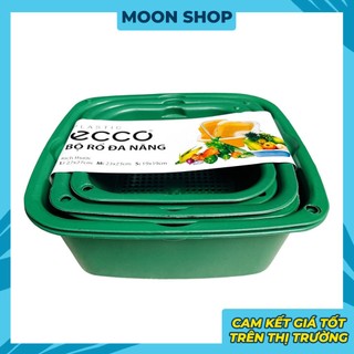 Bộ rổ nhựa kèm thau ecco 6 món 6 kích thước khác nhau cao cấp