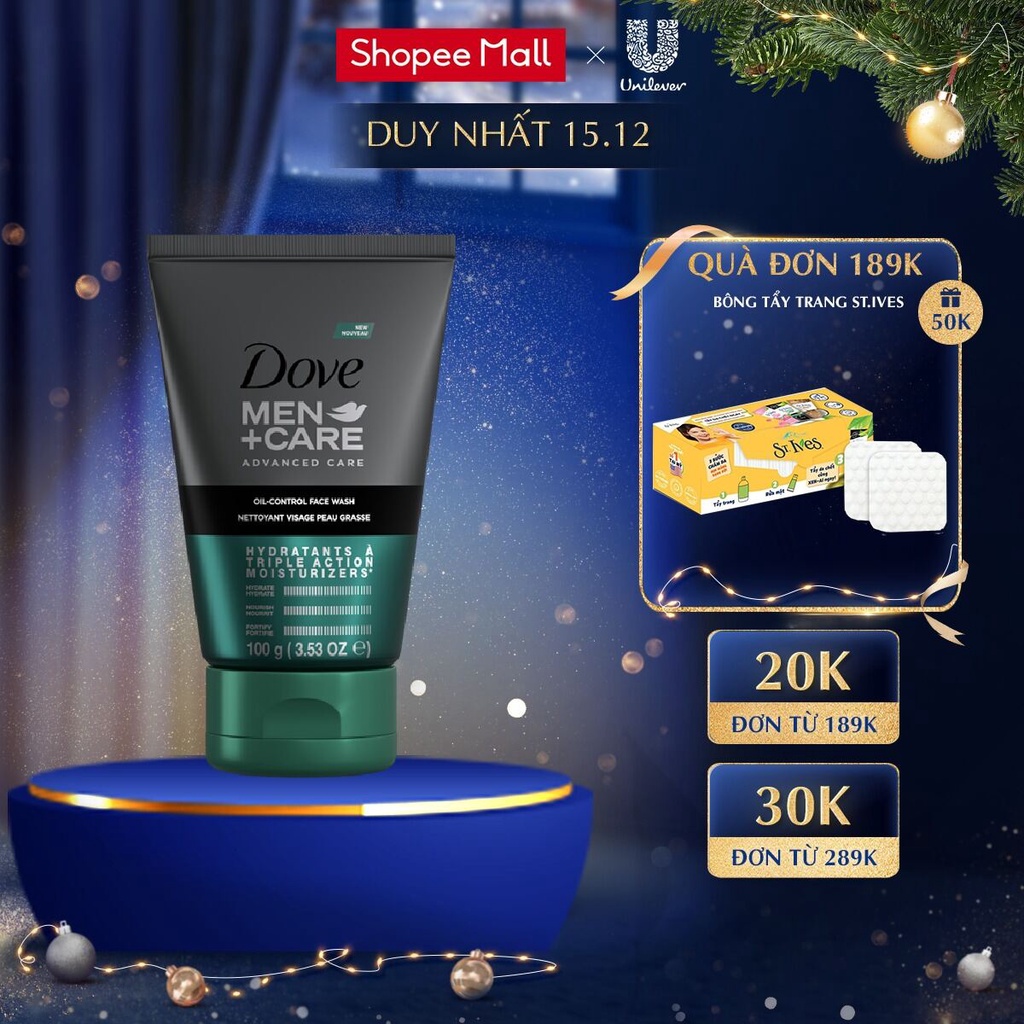 Sữa rửa mặt Dove Men+Care kiềm dầu 100g