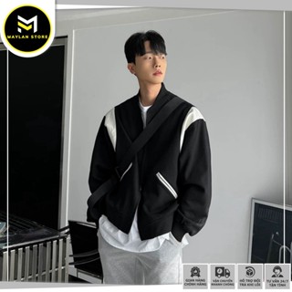 Áo Khoác Bomber TEDDY  phối sọc trắng form unisex Nam Nữ, Chất Vải Dạ  Dày Dặn, Kiểu Dáng Form Rộng, Thoáng Mát