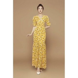 Đầm maxi đuôi cá phối ren chân ngực