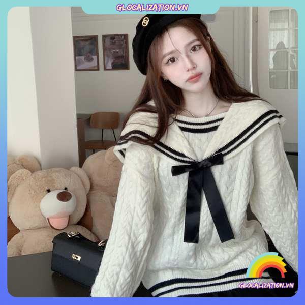 Mới Áo Dệt Kim Tay Dài Dáng Rộng Thiết Kế Trẻ Trung Hợp Thời