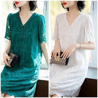 HÀN NHẬP - ĐẦM SUÔNG REN CỔ KẾT ĐÁ