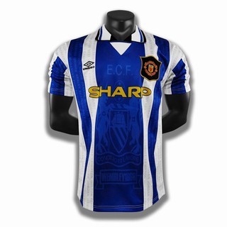 Áo bóng đá retro Manchester United MU 1994 xanh vải Cotton Polyester