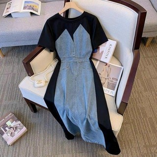 𝗛𝗔̀𝗡𝗚 𝗡𝗛𝗔̣̂𝗣 -ĐẦM BODY JEAN PHỐI THUN CAO CẤP 1