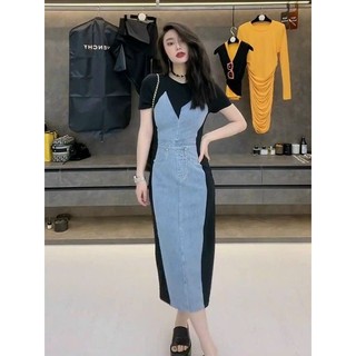 𝗛𝗔̀𝗡𝗚 𝗡𝗛𝗔̣̂𝗣 -ĐẦM BODY JEAN PHỐI THUN CAO CẤP 1