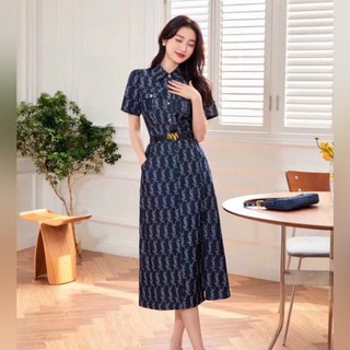 HÀNG NHẬP - ĐẦM LỤA GIẢ JEAN KÈM BELT