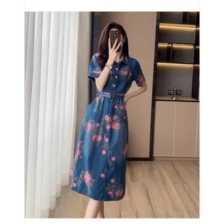 𝗛𝗔̀𝗡𝗚 𝗡𝗛𝗔̣̂𝗣 -ĐẦM JEAN HOA TAY CON KÈM NỊT CAO CẤP