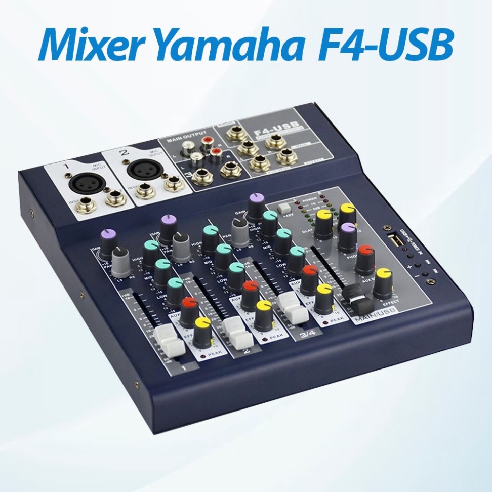 Mixer Yamaha F4-USB, Kết Nối Bluetooth, USB, Giúp Nâng Cấp Âm Thanh Loa Công Suất, Ampli, Loa Kéo Để Hát Karaoke
