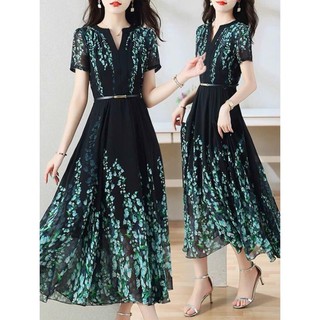 𝗛𝗔̀𝗡𝗚 𝗡𝗛𝗔̣̂𝗣 -ĐẦM MAXI HỌA TIẾT KÈM BELT CAO CẤP