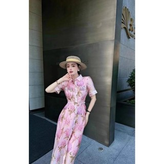 𝗛𝗔̀𝗡𝗚 𝗡𝗛𝗔̣̂𝗣 - ĐẦM XOÈ LỤA CỔ SƠ MI KÈM NỊT CAO CẤP