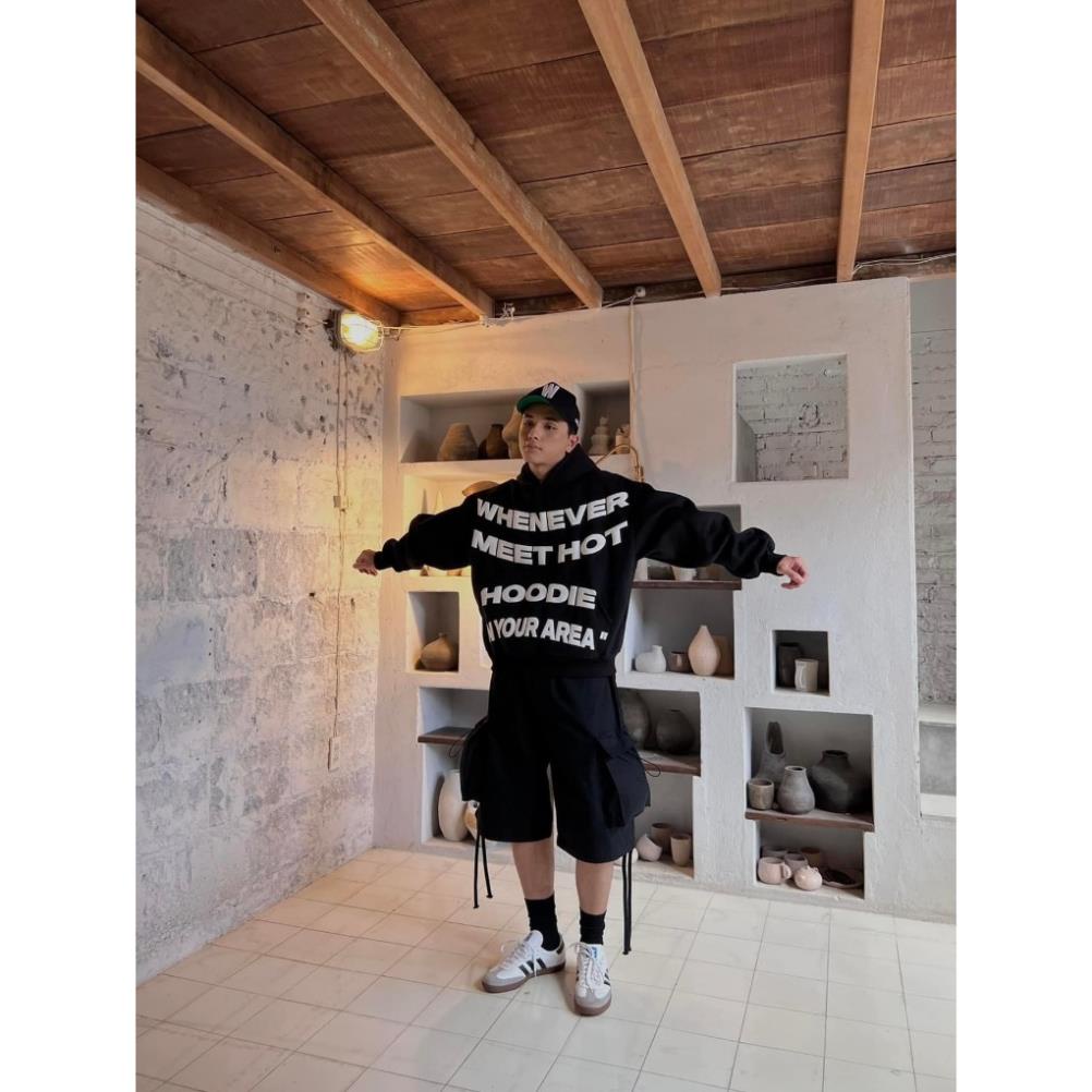 Áo khoác nam Hoodie WHENEVER Nỉ Bông IN NỔI Form Rộng Nữ mùa đông cặp đôi Unisex dáng boxy VnLocalBrand