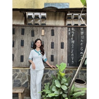 (HG025)- Set đồ lam đi chùa - Đồ Phật tử - Đồ bà ba - Set Phật tử