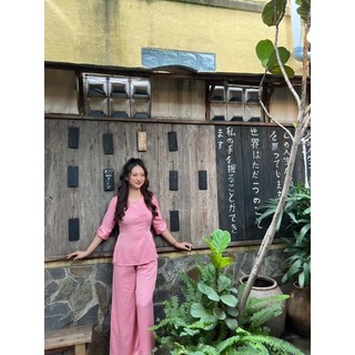 (HG025)- Set đồ lam đi chùa - Đồ Phật tử - Đồ bà ba - Set Phật tử