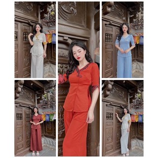 - set đồ lam đi chùa - đồ phật tử - đồ bà ba - set phật tử