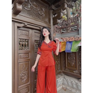 (HG025)- Set đồ lam đi chùa - Đồ Phật tử - Đồ bà ba - Set Phật tử