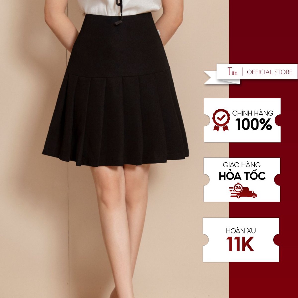 Chân váy cạp liền tùng xếp ly TIINSTORE CHN260