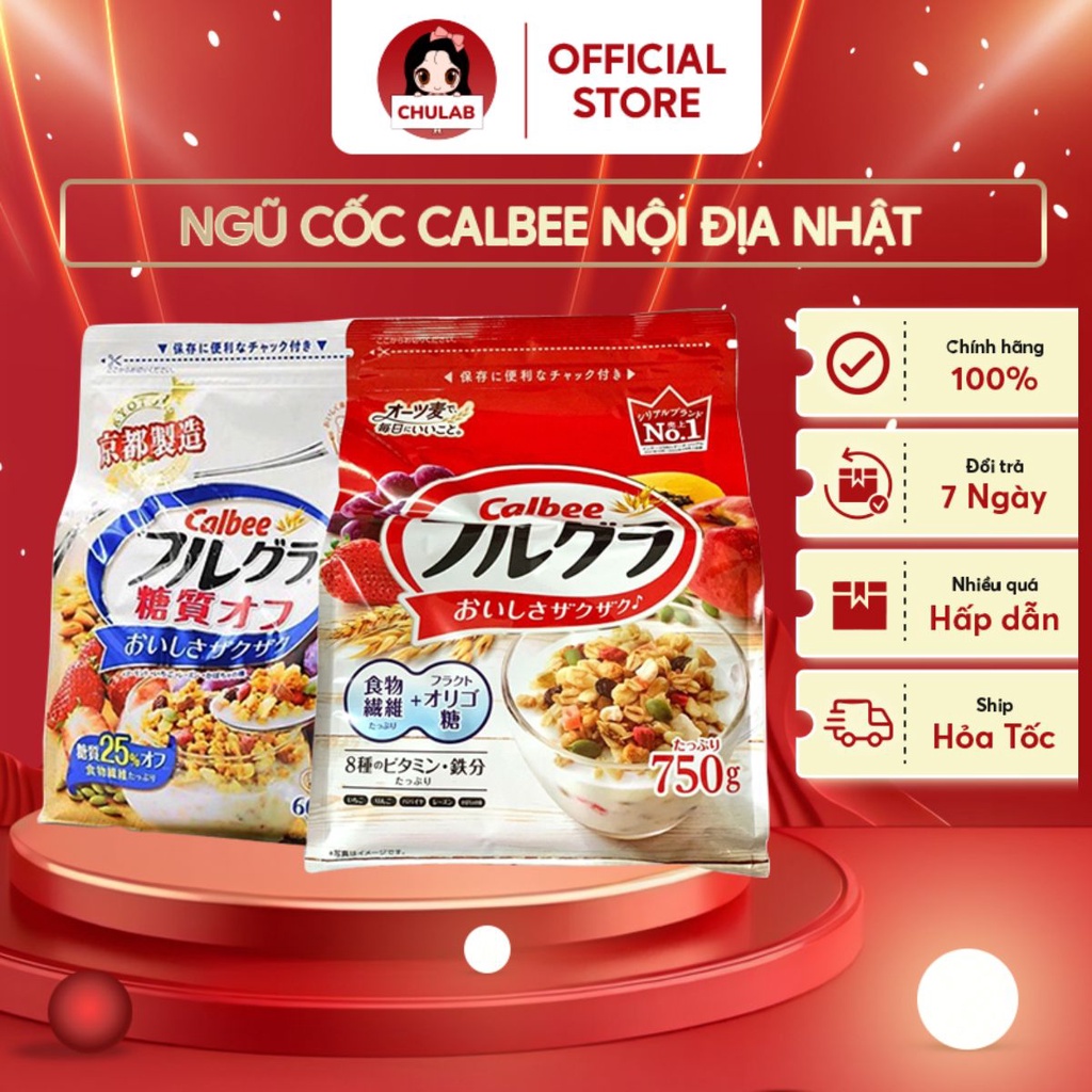 Ngũ Cốc Calbee hạt ngũ cốc calbee Nhật Bản ngũ cốc calbee đỏ trắng Bữa Sáng Dinh Dưỡng Ăn Kiêng, Giảm Cân Hiệu Quả