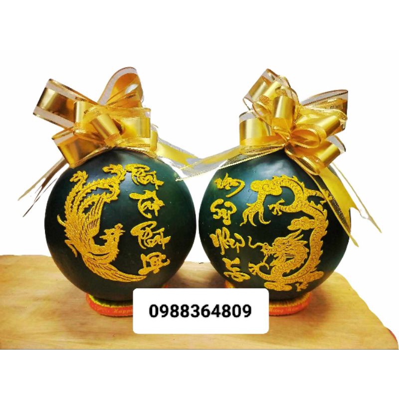 bộ rồng phượng dán dưa dừa ngày tết( giá 1 cặp )