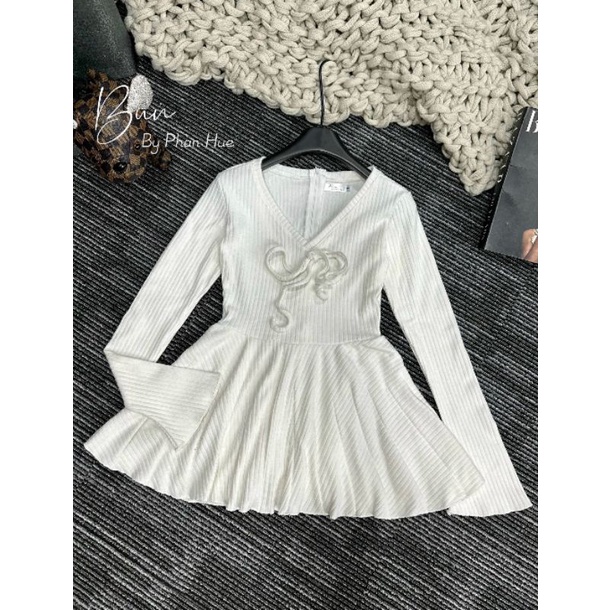 Đầm len lông thỏ siu xinhh fom xoè đẹp 💯HÀNG THIẾT KẾ TẾT 2024 💖