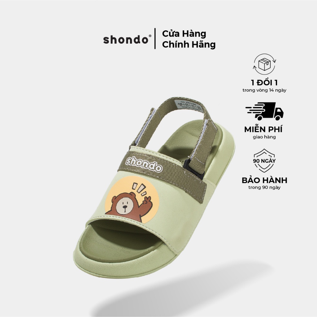 Giày Trẻ Em Shondo Êm Chân, Bền Little Xanh Bơ LIT4044