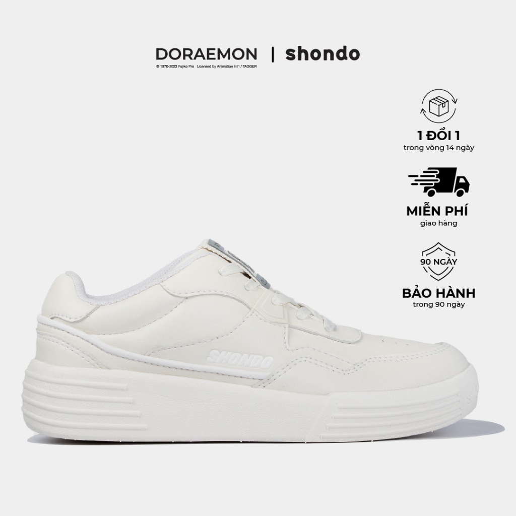 Sneaker Shondo Nam Nữ Shondo Êm Chân, Bền Class 1 Trắng Full SND0100