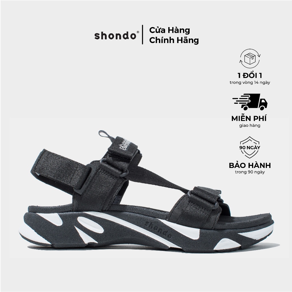 Giày Sandals F8 Shondo Đen Trắng F8M1011