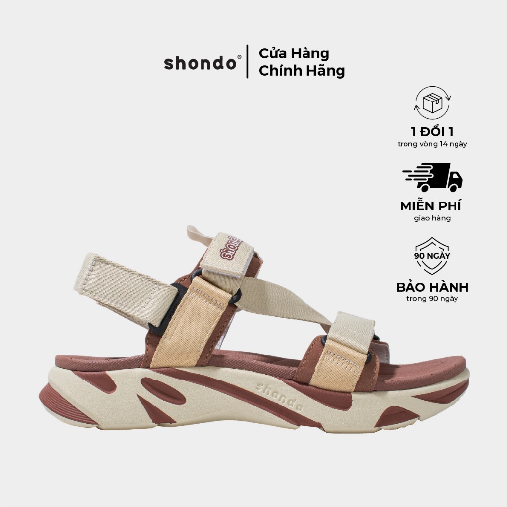 Giày Sandals F8 Shondo Be Nâu F8M2925