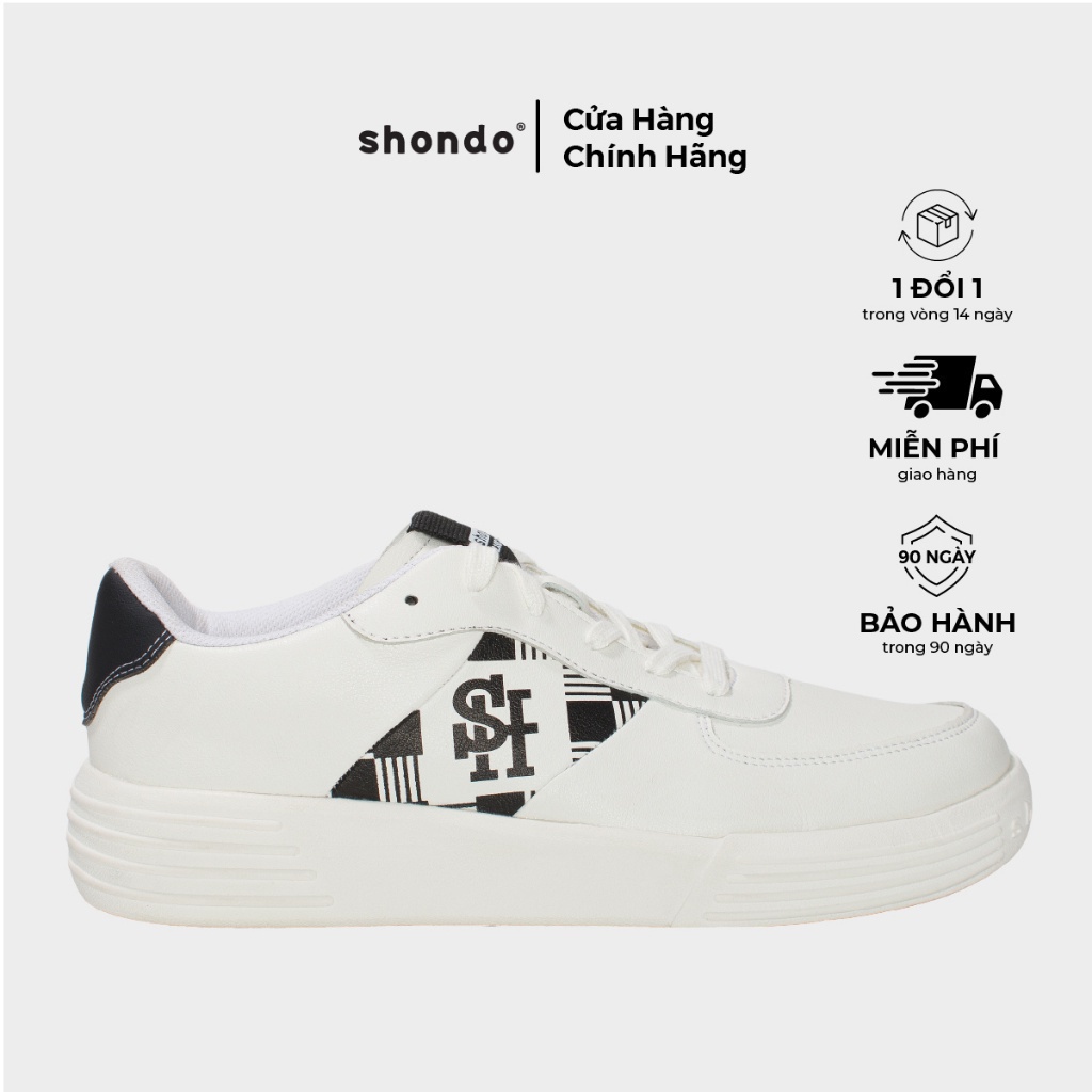 Giày Thể Thao Sneaker Độn Đế Nam Nữ Shondo Class 1 Caro Trắng Bền Nhẹ Đẹp SND0002