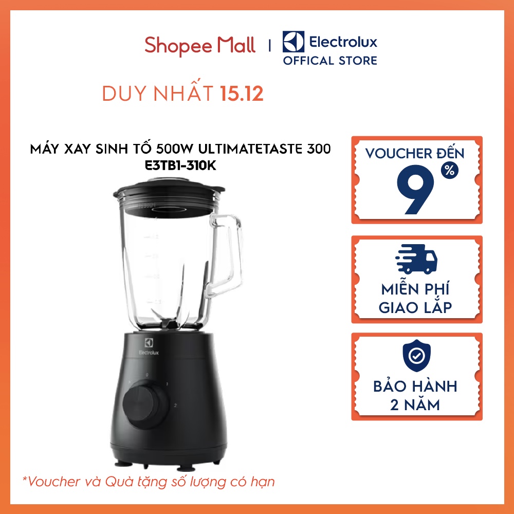 Máy xay sinh tố Electrolux E3TB1-310K 500W UltimateTaste 300 với 2 tốc độ xay