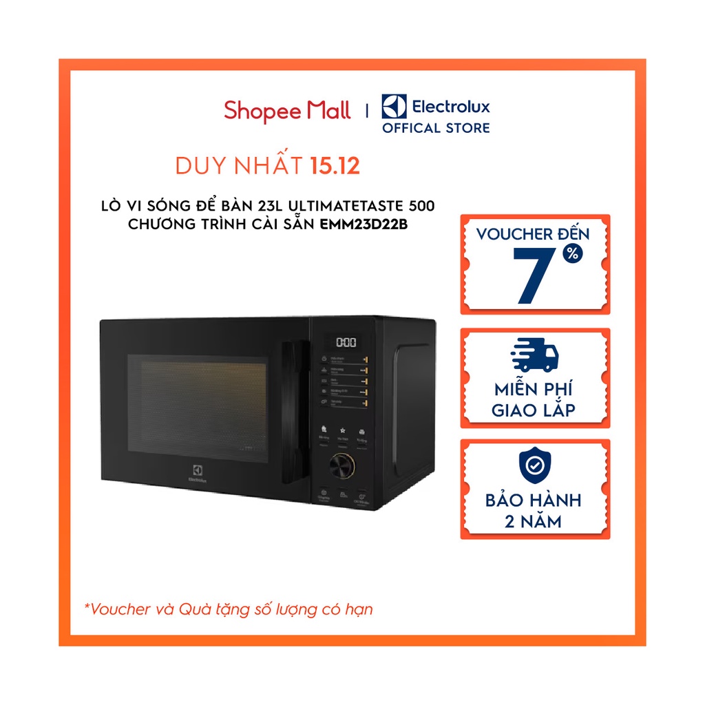 Lò vi sóng để bàn Electrolux 23L UltimateTaste 500 - EMM23D22B-Chương trình cài sẵn