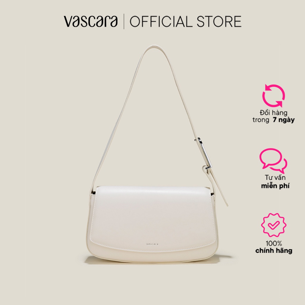 Vascara Túi đeo vai leather nhấn khóa gài kim loại - SHO 0242