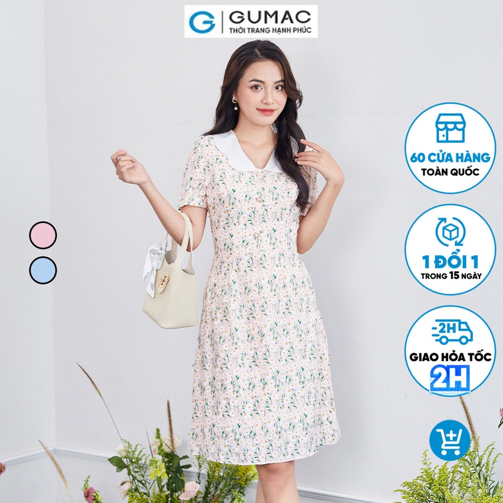 Đầm A bâu phối thời trang GUMAC DD12035