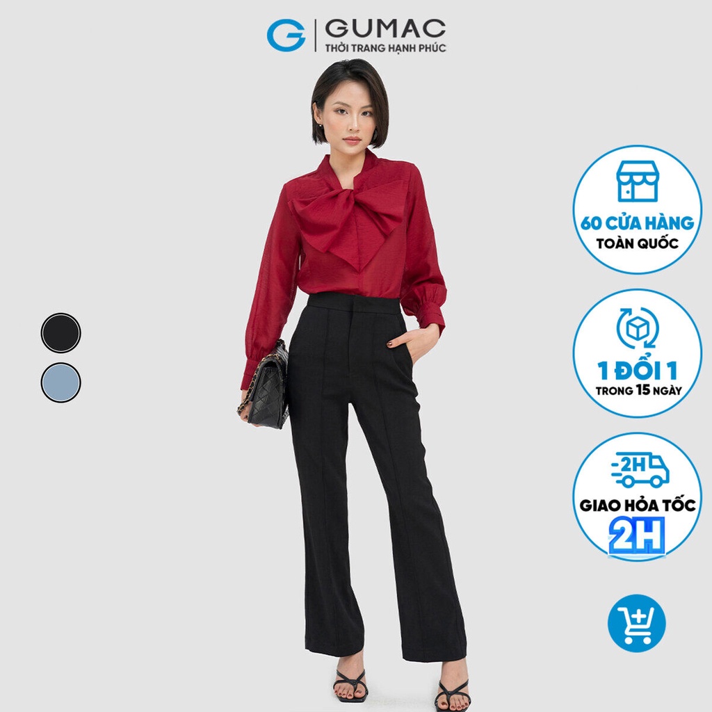 Quần ống loe chiết ly GUMAC QD04030