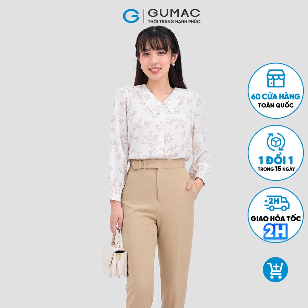 Áo cổ V bâu nhọn thời trang GUMAC LA1204