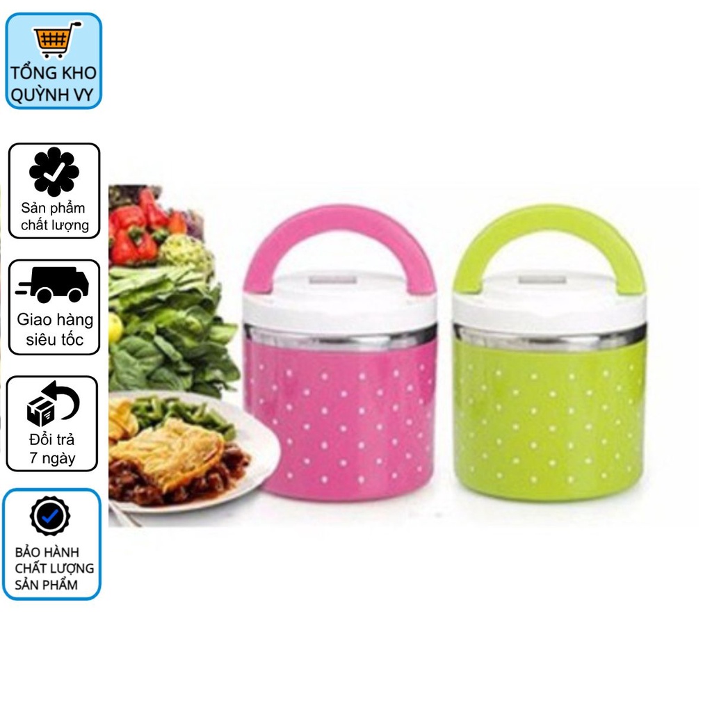 Cặp lồng giữ nhiệt 1/2/3 tầng chấm bi ruột inox CAO CẤP