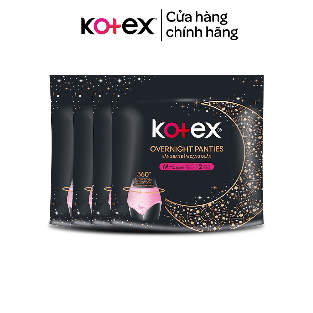 (Thùng 16 gói)  Kotex đêm dạng quần cõ M/L  2 quần/1 gói