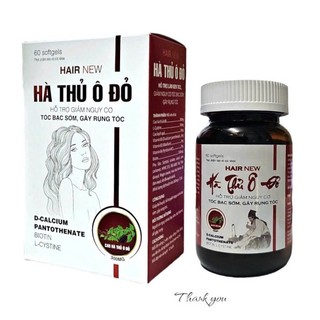 HAIR NEW HÀ THỦ Ô ĐỎ Hỗ trợ giảm nguy cơ tóc bạc sớm, gãy rụng tóc chai 60viên