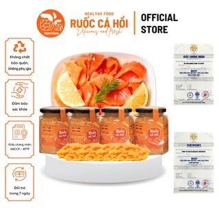 Combo 4 hũ ruốc cá hồi ăn dặm mẹ bắp, 2 hũ vị nguyên bản, 2 hũ ăn dặm cho bé không phụ gia, không chất bảo quản